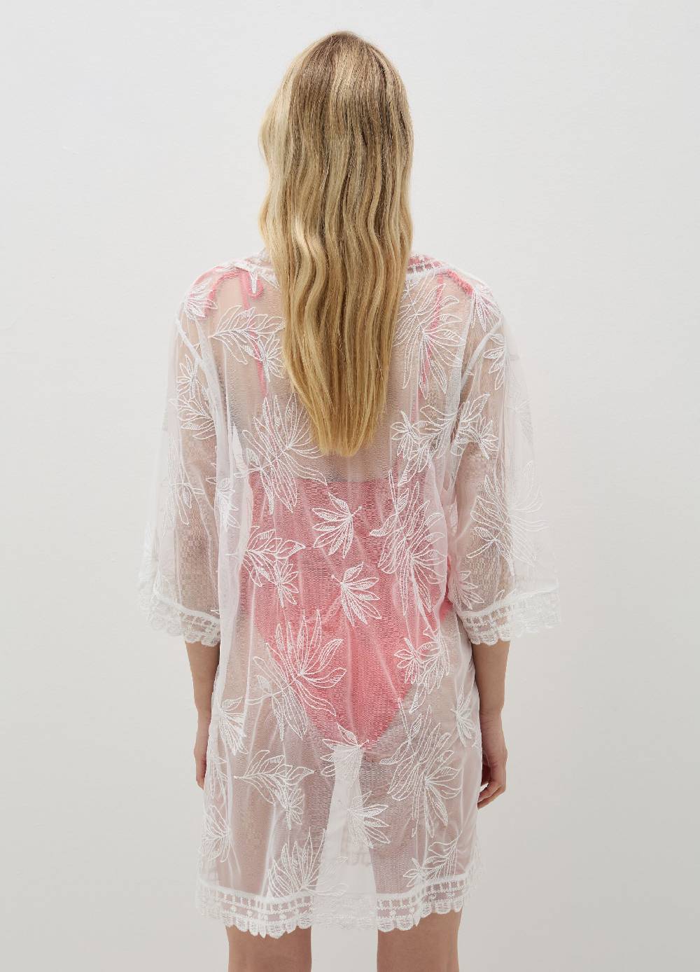 Ovs Kimono copri costume con ricamo foliage In vendita