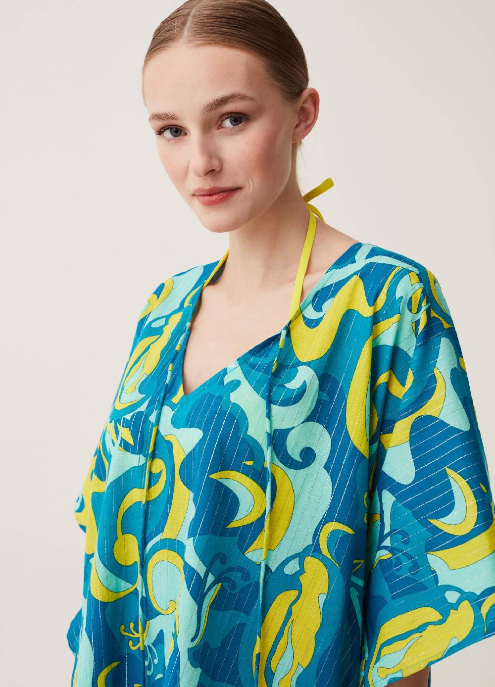 Ovs Poncho copri costume con stampa all-over In Linea