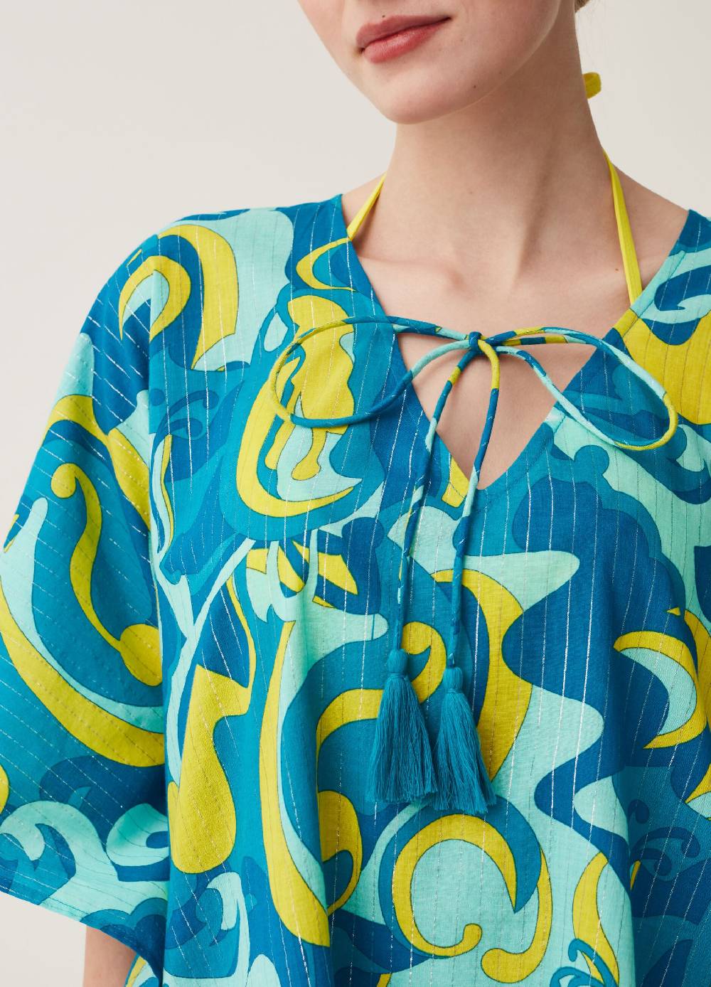 Ovs Poncho copri costume con stampa all-over In Linea