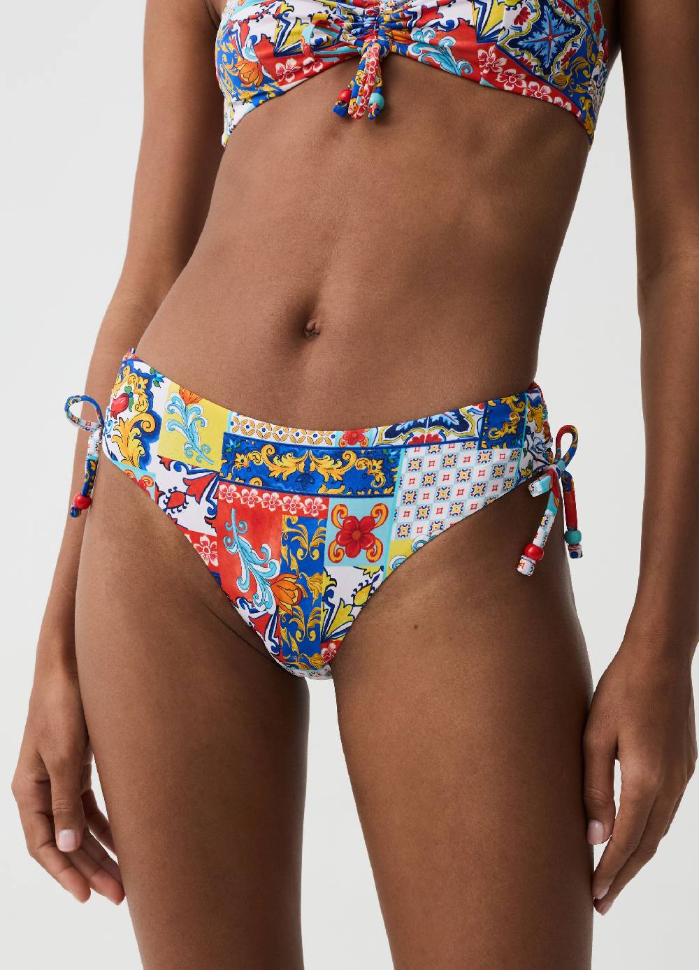 Ovs Slip bikini con coulisse stampa maioliche Qualità