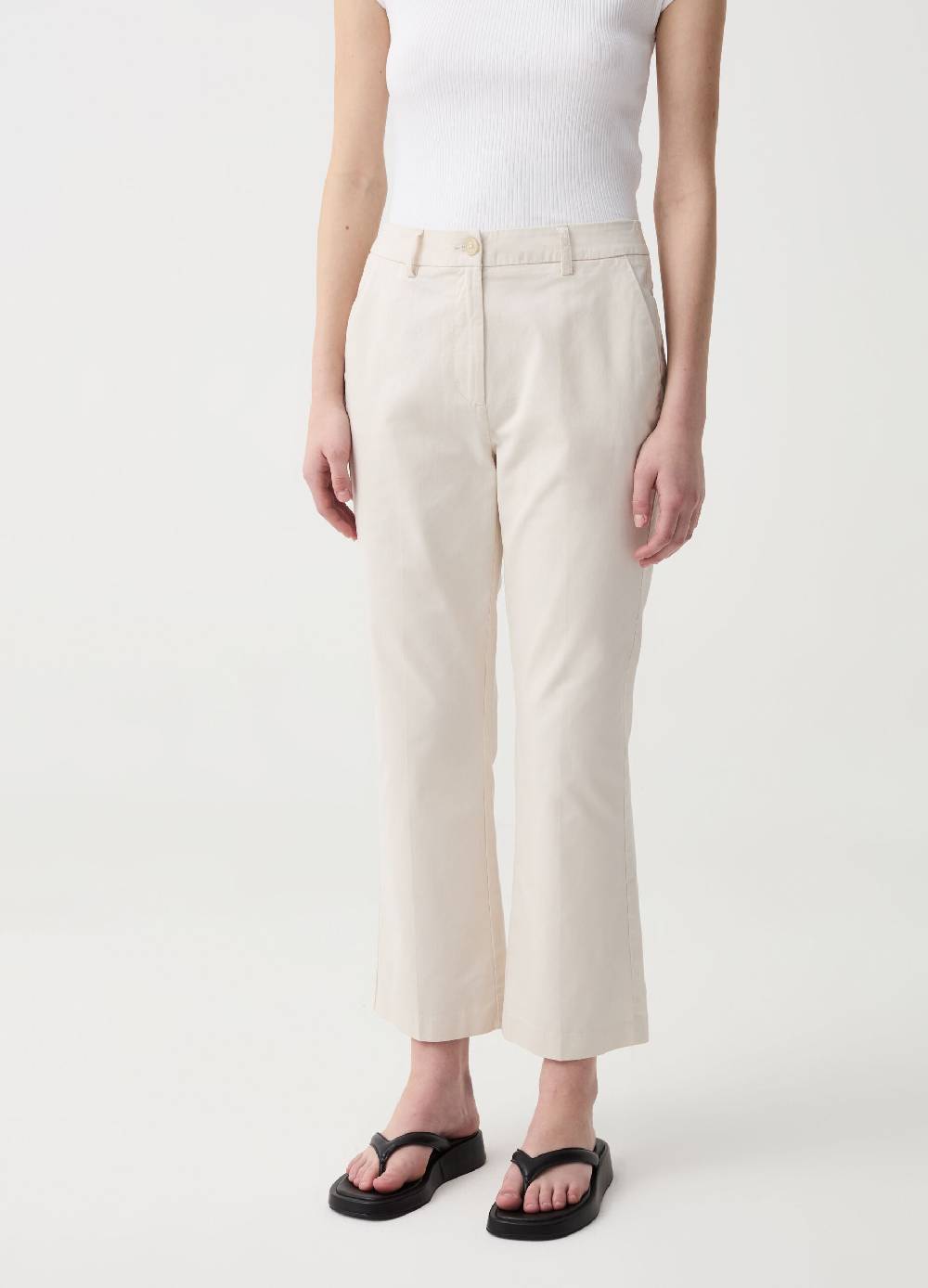 Ovs Pantalone crop a sigaretta in cotone Promozione Limitata