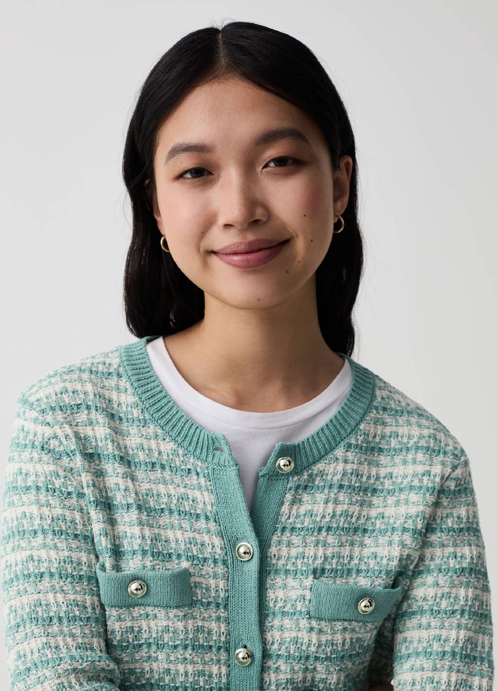 Ovs Giacca cardigan effetto tweed con bottoni lucidi Fino Al -60%