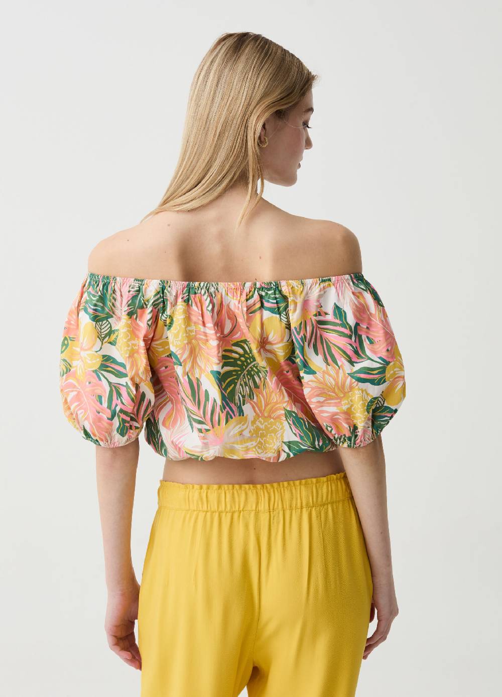 Ovs Crop top in cotone con spalle scoperte Novità