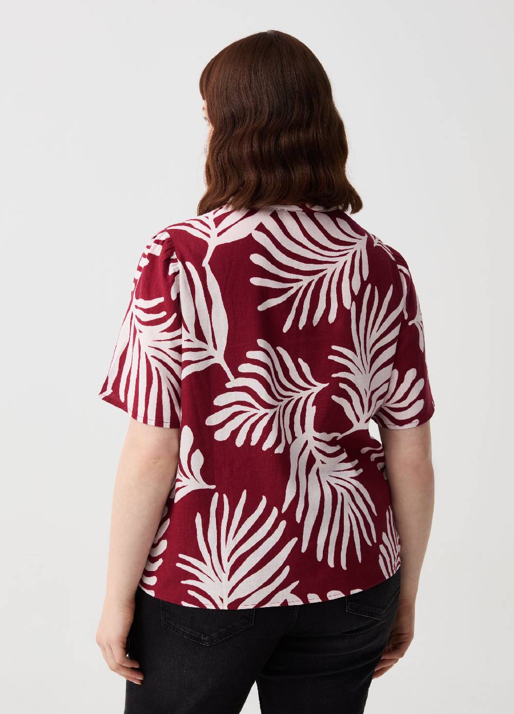 Ovs Blusa in lino e viscosa con bottoni Curvy In Vendita