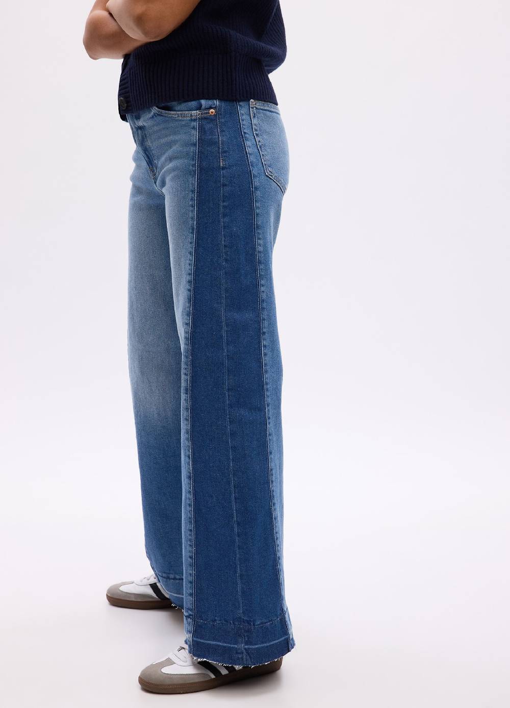 Ovs Jeans wide leg bicolore a vita alta Moda