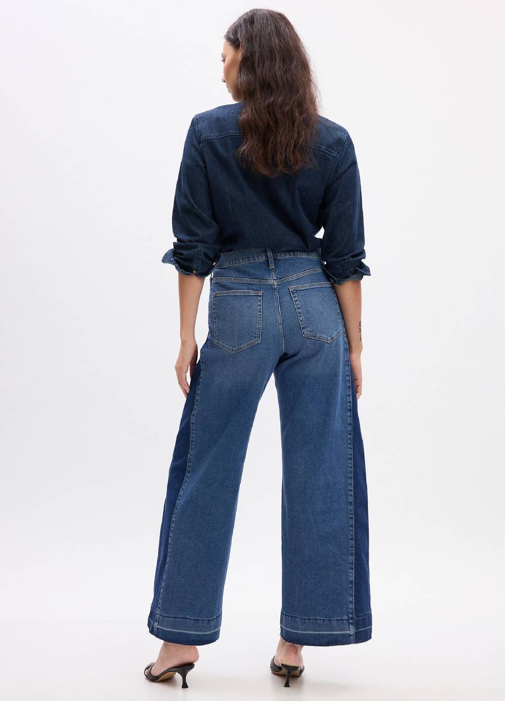 Ovs Jeans wide leg bicolore a vita alta Moda