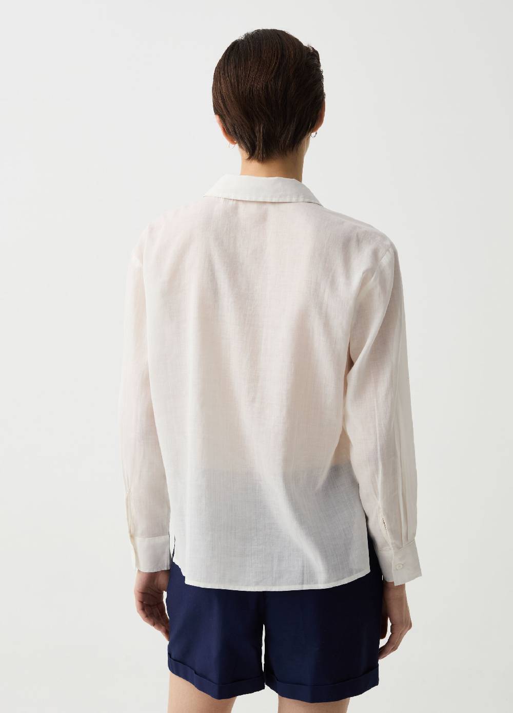 Ovs Camicia in ramie e cotone Prezzo di fabbrica