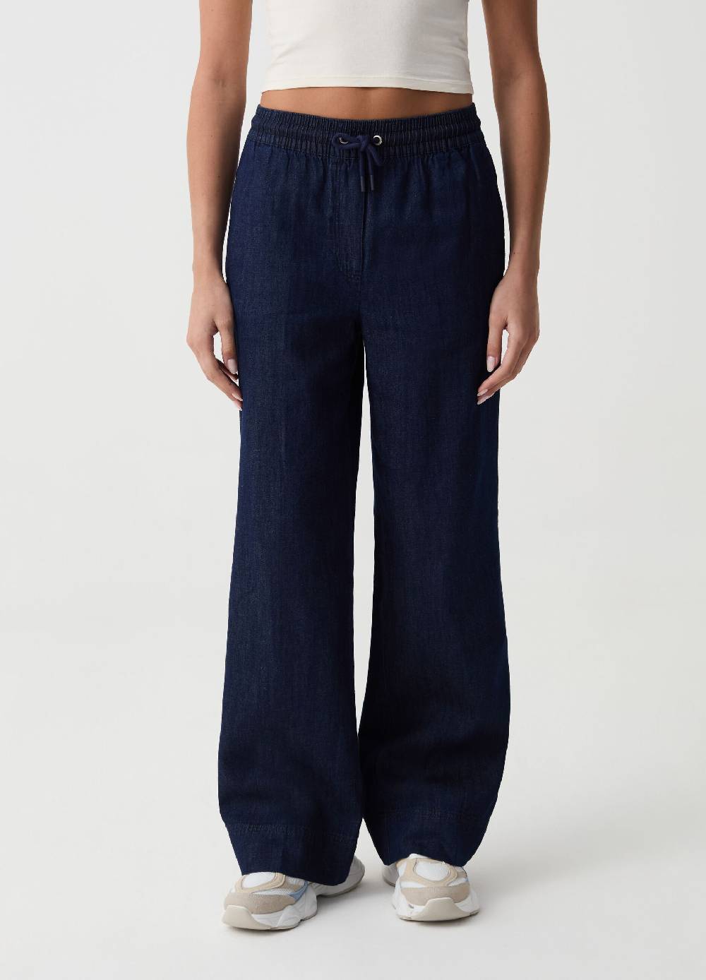 Ovs Joggers relaxed fit in denim con coulisse Offerta speciale