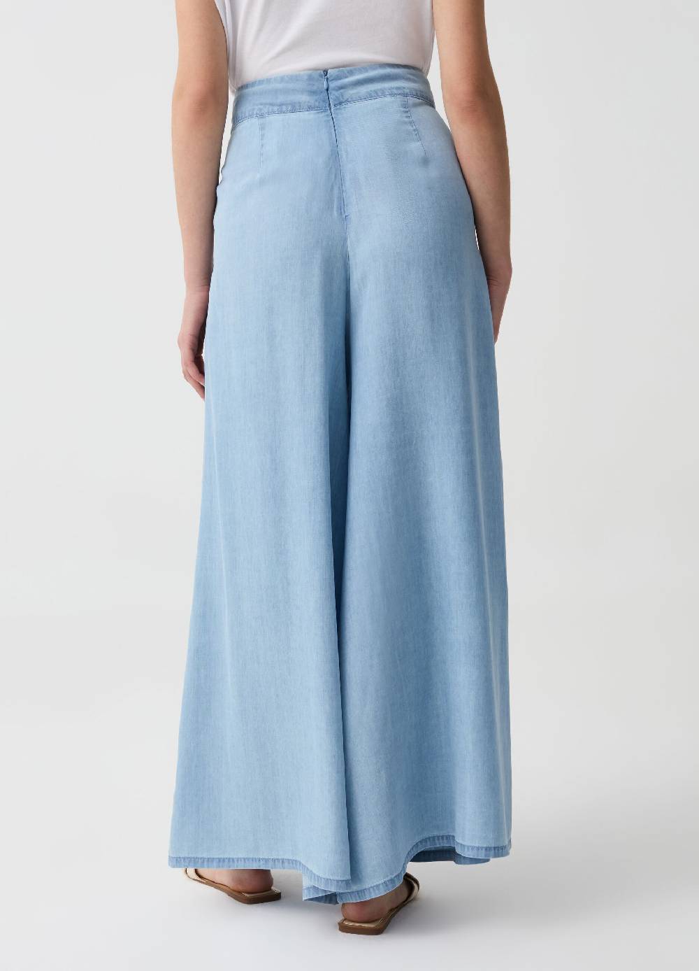 Ovs Pantalone wide leg effetto denim Flash Sale