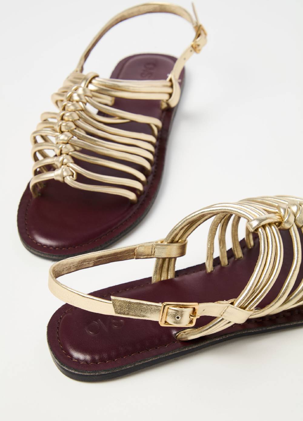 Ovs Sandali gladiatore in pelle metallizzata Shopping online