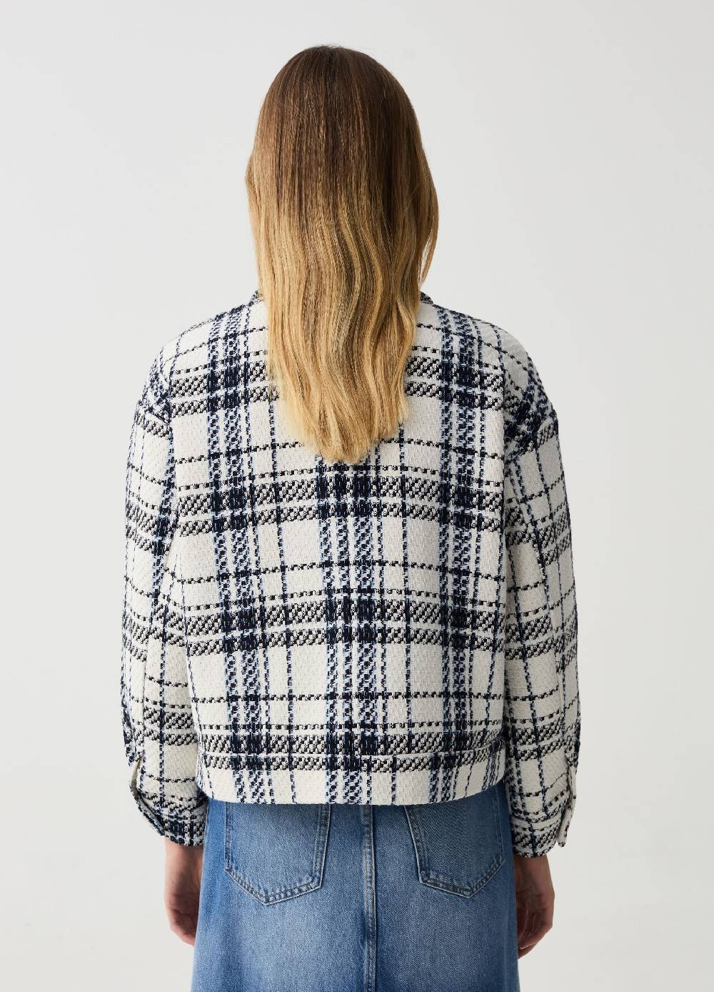 Ovs Shacket in tweed check con bottoni lavorati Offerta natalizia