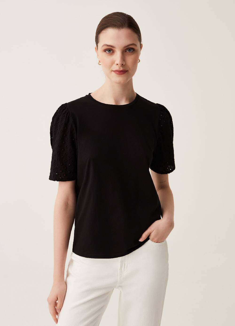 Ovs T-shirt maniche a palloncino in sangallo Offerta Pasqua