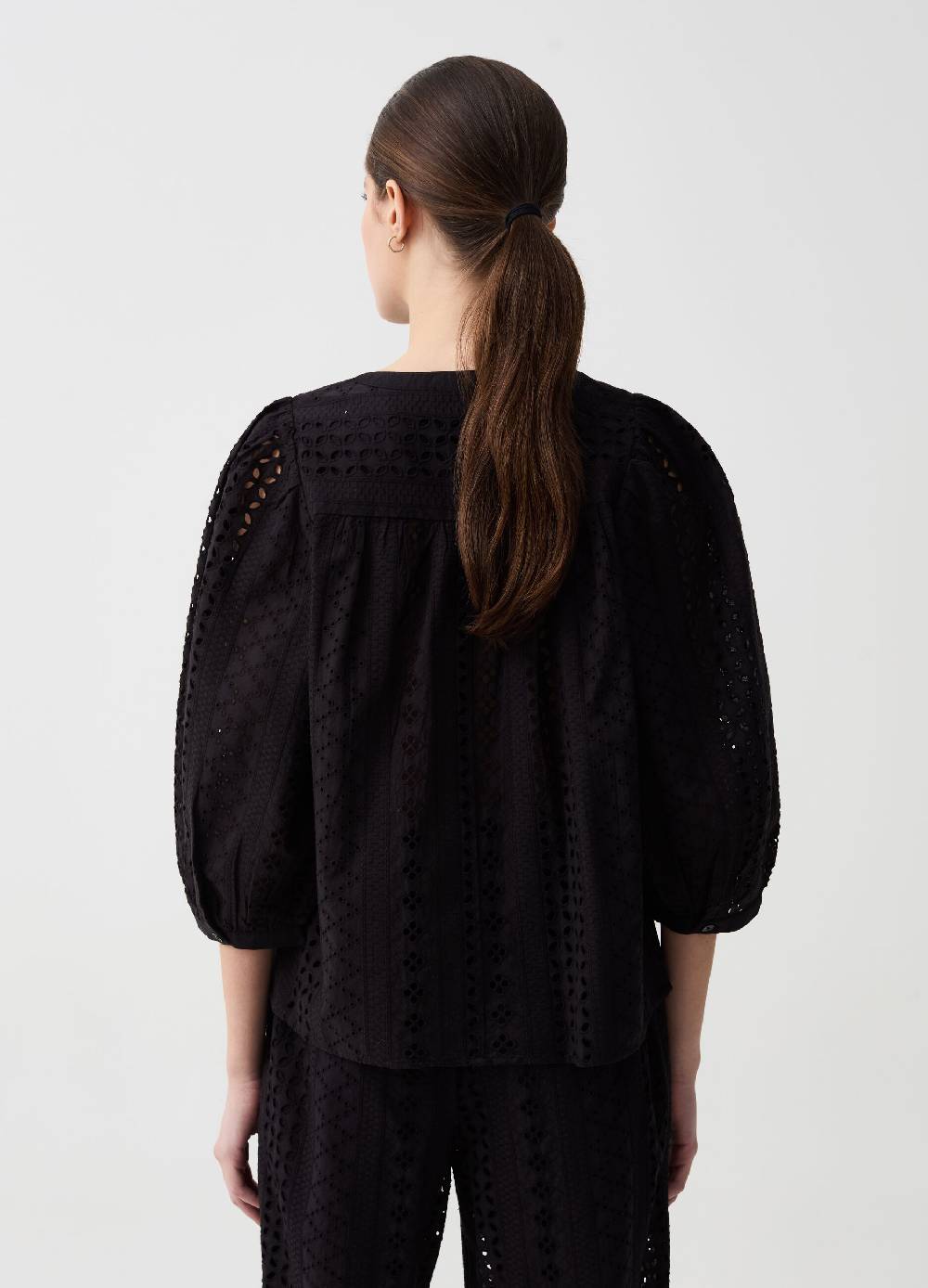 Ovs Blusa in pizzo sangallo maniche a tre quarti Offerta San Valentino