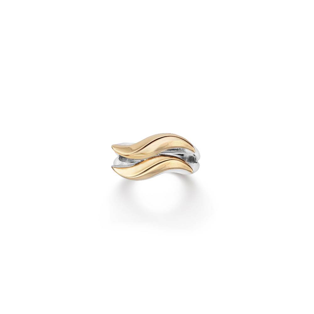 Paola Grande Gioielli FLAME Anello con due elementi in argento e bronzo Paola Grande Gioielli FLAME Anello con due elementi in argento e bronzo