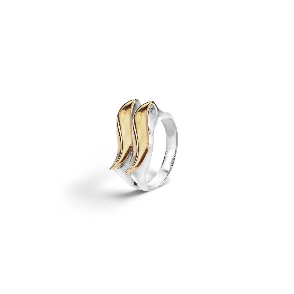 ﻿Paola Grande Gioielli FLAME Anello con due elementi in argento e bronzo 2025