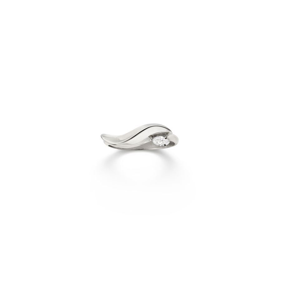 Paola Grande Gioielli FLAME Anello 'Flame' in oro bianco con diamante Paola Grande Gioielli FLAME Anello 'Flame' in oro bianco con diamante