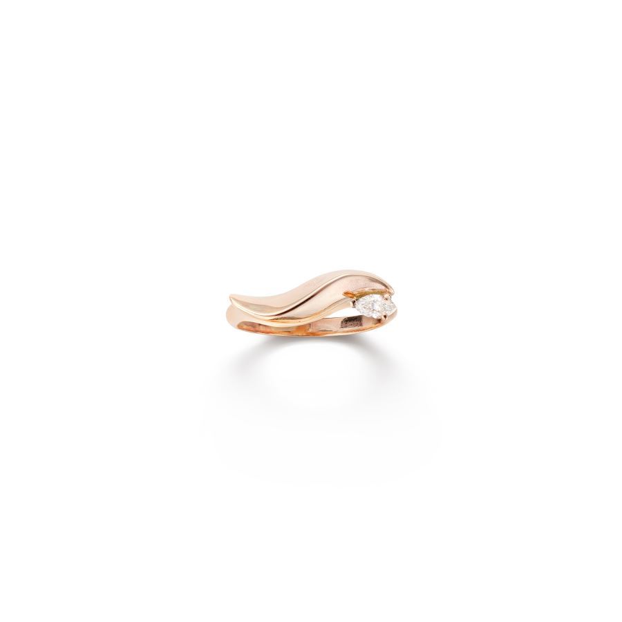 Paola Grande Gioielli FLAME Anello 'Flame' in oro rosa con diamante Paola Grande Gioielli FLAME Anello 'Flame' in oro rosa con diamante