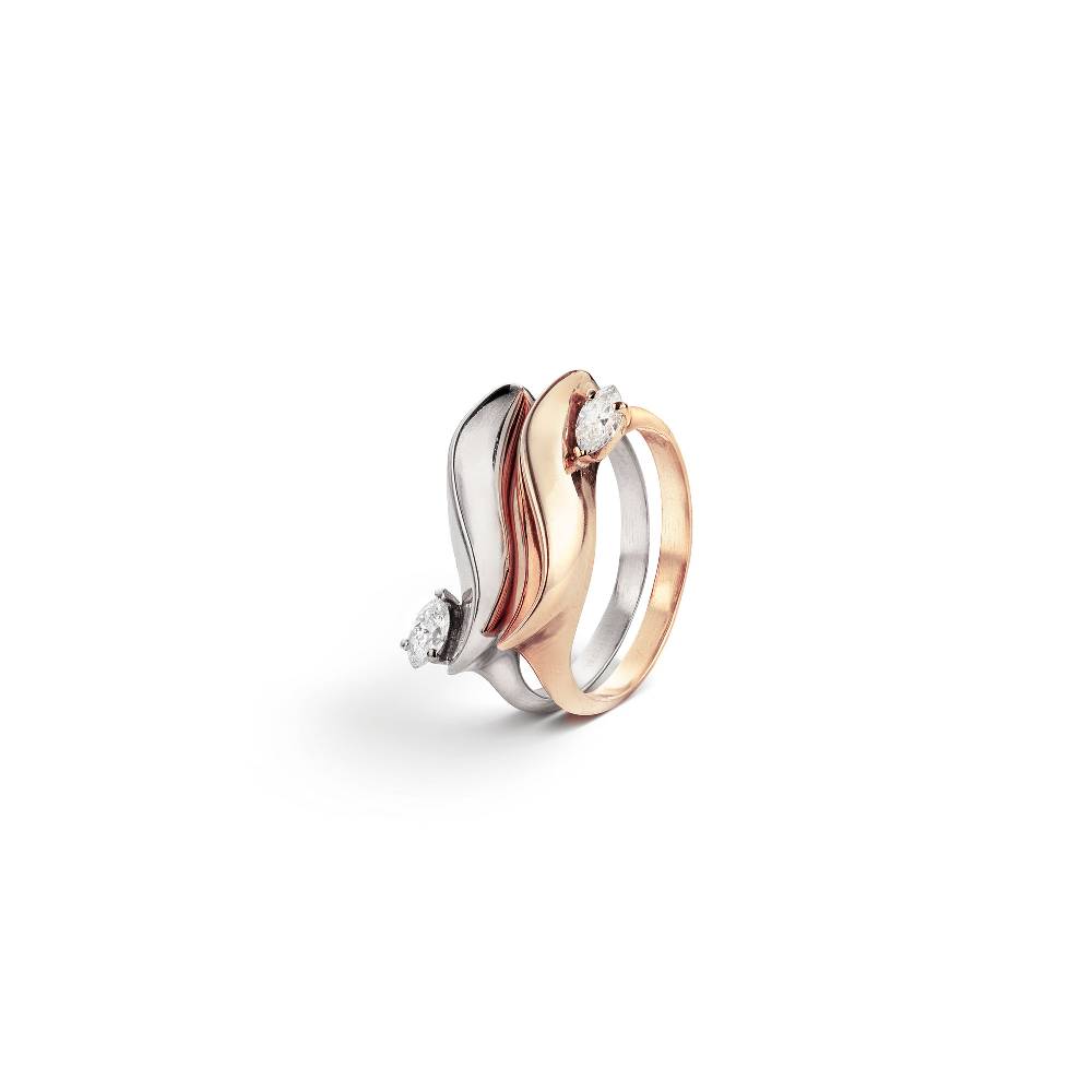 Paola Grande Gioielli FLAME Anello 'Flame' in oro rosa con diamante Nuovo