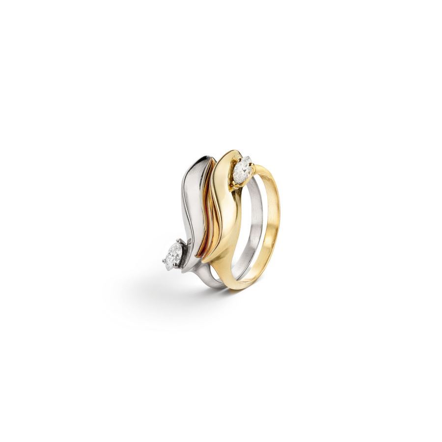 Paola Grande Gioielli FLAME Anello 'Flame' in oro giallo con diamante Qualità