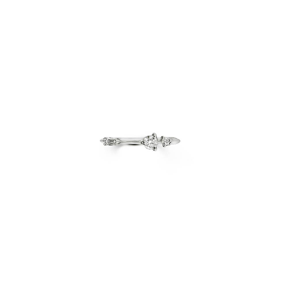 Paola Grande Gioielli BALANCE Anello 'Balanace' in oro bianco con baguette Paola Grande Gioielli BALANCE Anello 'Balanace' in oro bianco con baguette