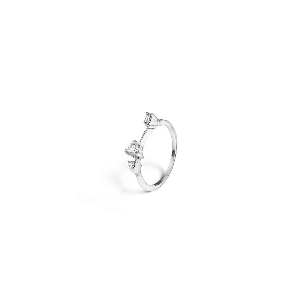 Paola Grande Gioielli BALANCE Anello 'Balanace' in oro bianco con baguette Promozione Limitata