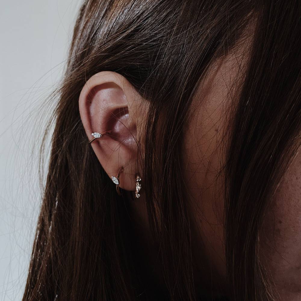 Paola Grande Gioielli BALANCE Ear cuff 'Balance' in oro rosa con diamante taglio marquise Consegna Veloce