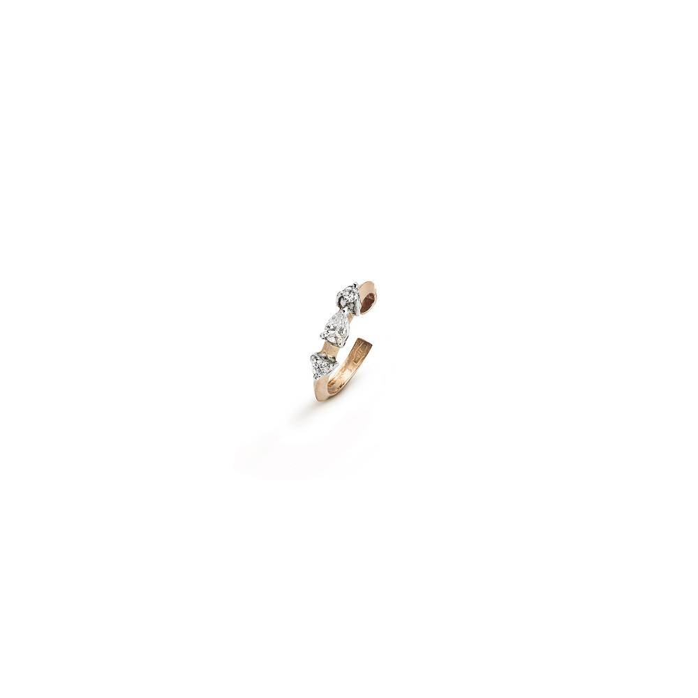 Paola Grande Gioielli BALANCE Ear cuff 'Balance' oro rosa con diamante taglio goccia