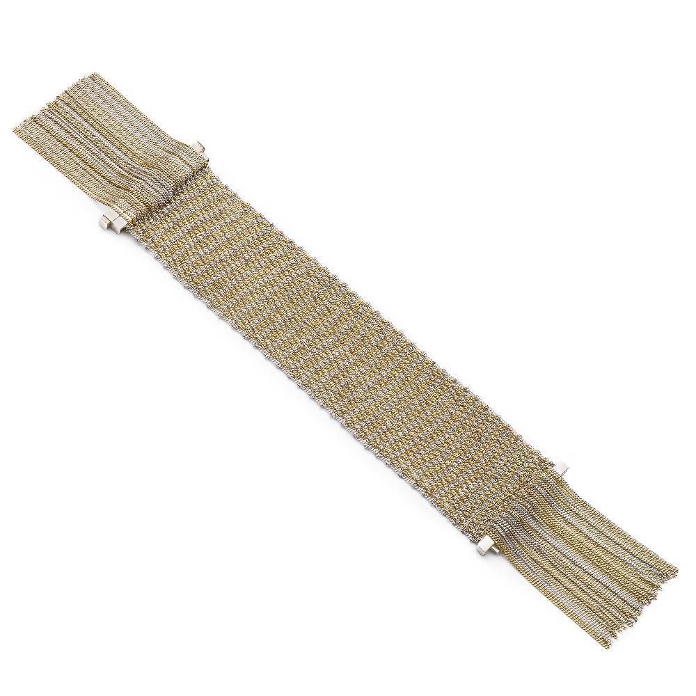 Paola Grande Gioielli SCIARPE Bracciale in maglia d'argento con frange
