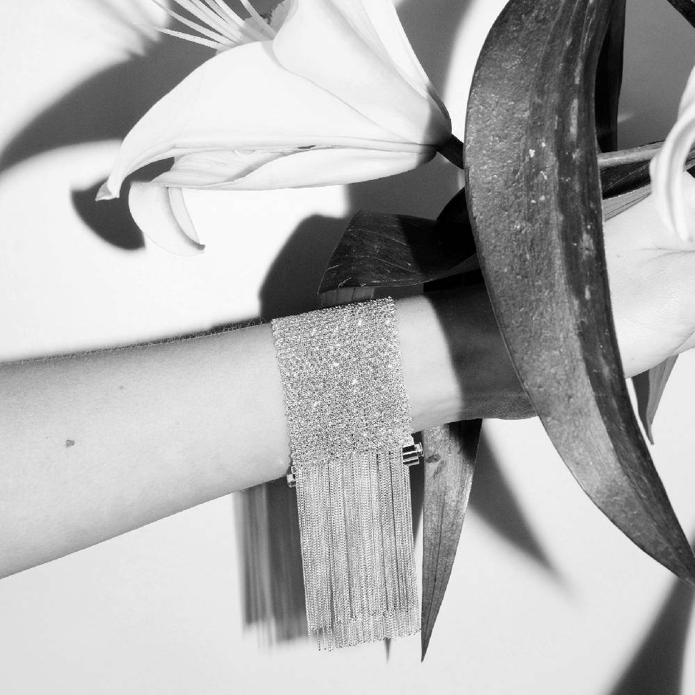 Paola Grande Gioielli SCIARPE Bracciale in maglia d'argento con frange Online