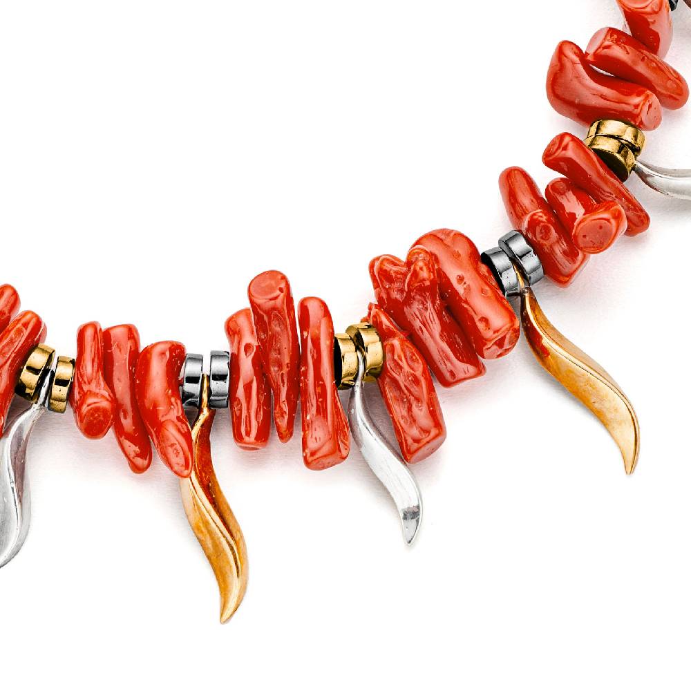 Paola Grande Gioielli FLAME Collana girocollo in corallo ed ematite 2025