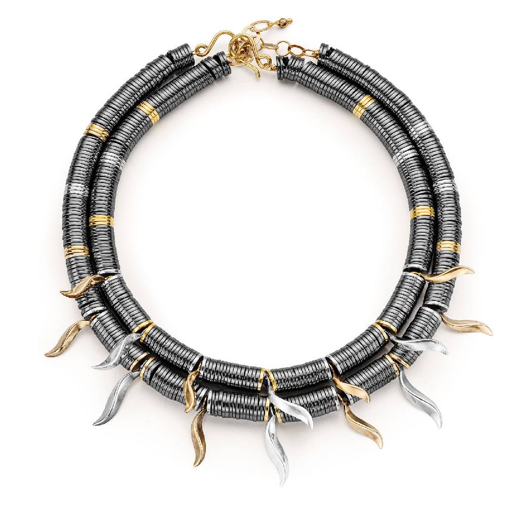 Paola Grande Gioielli FLAME Collana girocollo con dischi in ematite Qualità