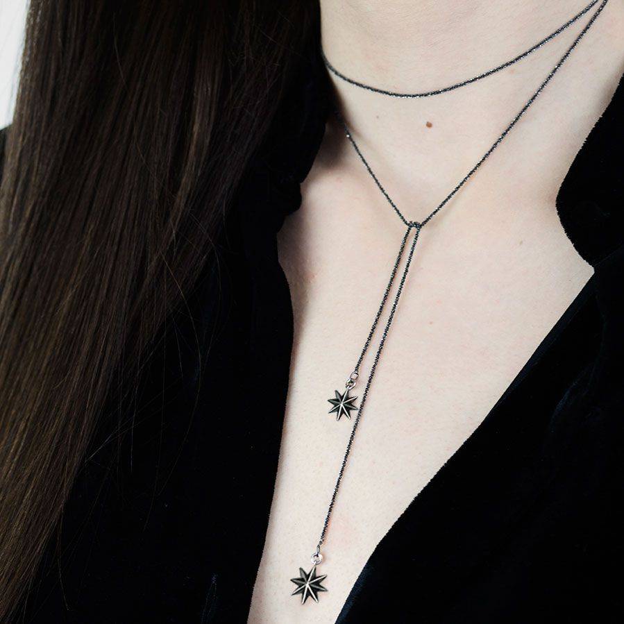 Paola Grande Gioielli STELLA DEI VENTI Sciarpetta 'Stella dei venti' in argento rodiato Spedizione Gratuita
