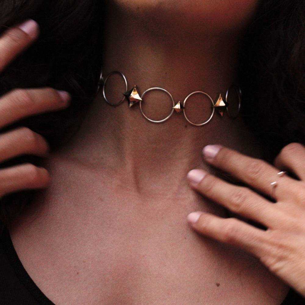 Paola Grande Gioielli SOLIS Choker 'Solis' cerchi e rombi Consegna Veloce