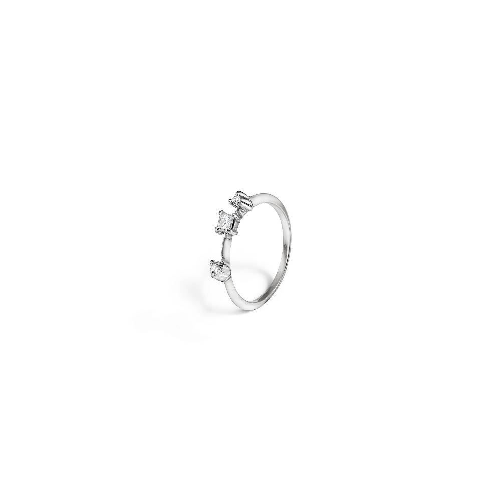 Paola Grande Gioielli BALANCE Anello 'Balance' oro bianco con princess