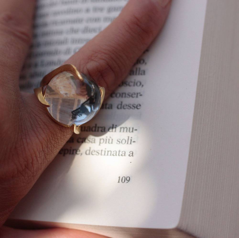 Paola Grande Gioielli SOLIS Anello 'Solis' in bronzo con cristallo di rocca Convenienza
