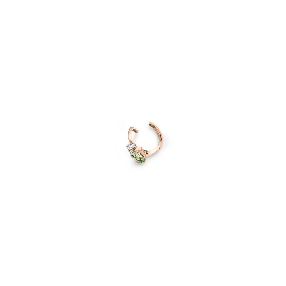 Paola Grande Gioielli BALANCE Ear cuff 'Balance' oro rosa con tormalina verde chiaro Grandi sconti