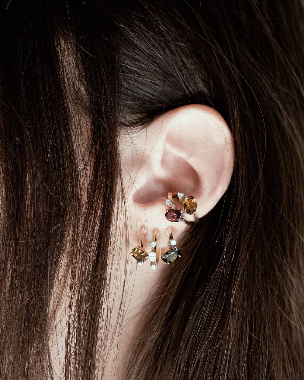 Paola Grande Gioielli BALANCE Ear cuff 'Balance' oro rosa con tormalina ambra Liquidazione