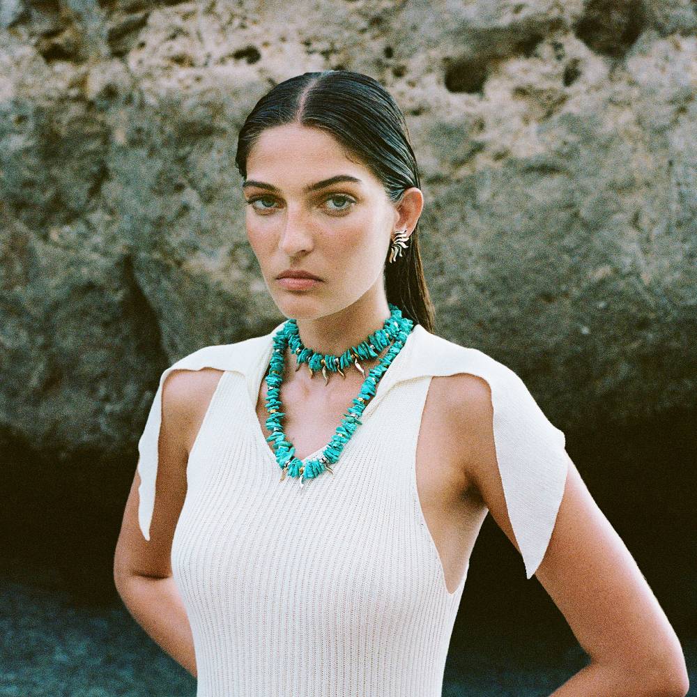 Paola Grande Gioielli FLAME Collana in turchese ed ematite misura lunga Bestseller