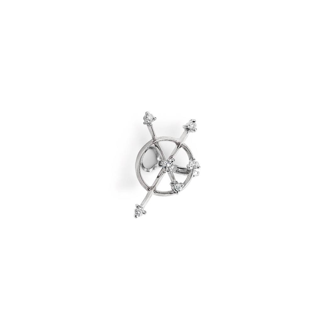 Paola Grande Gioielli BALANCE 'Freccia' ear cuff in oro bianco Ultimi tre giorni
