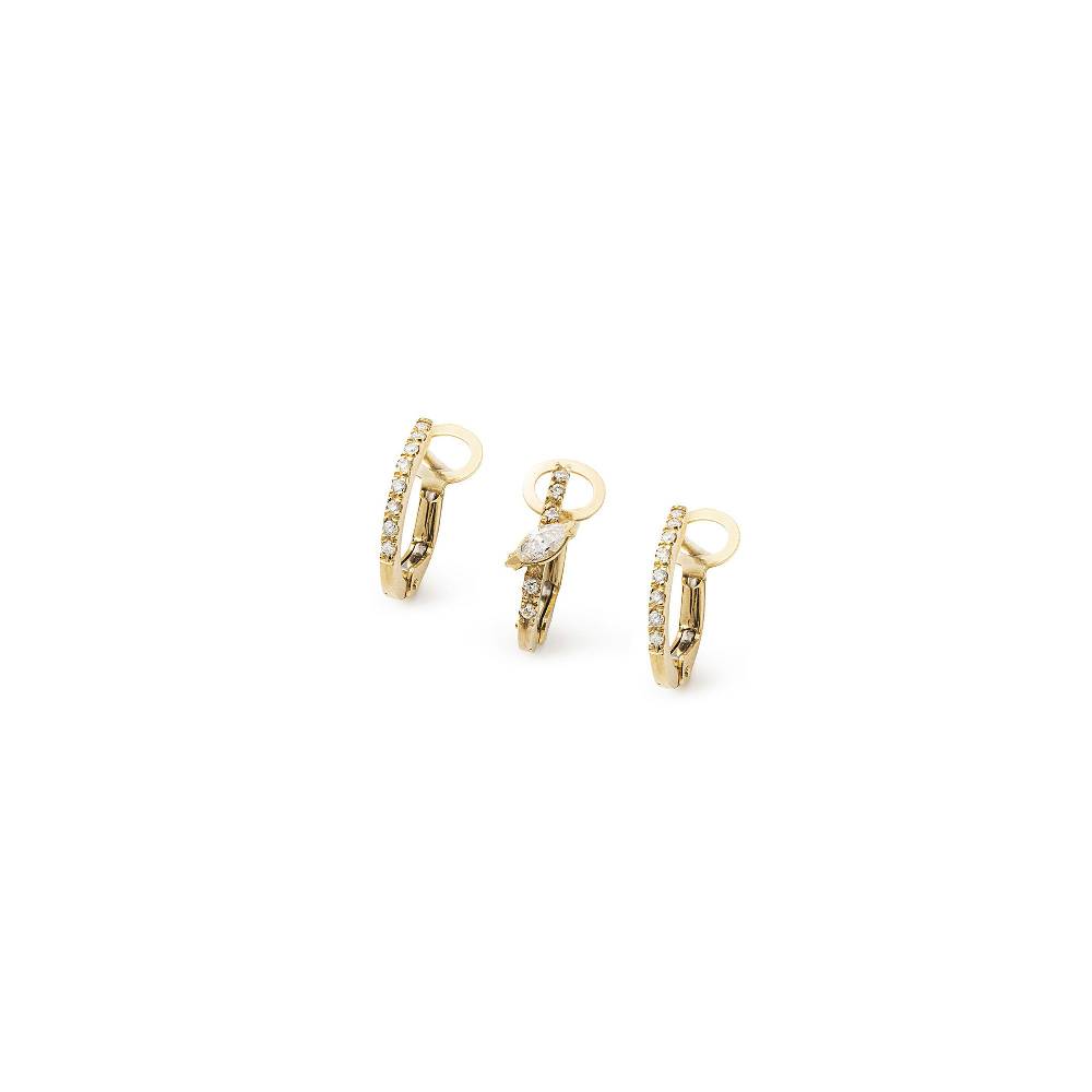 Paola Grande Gioielli BALANCE Set di tre cerchietti in oro giallo e diamanti