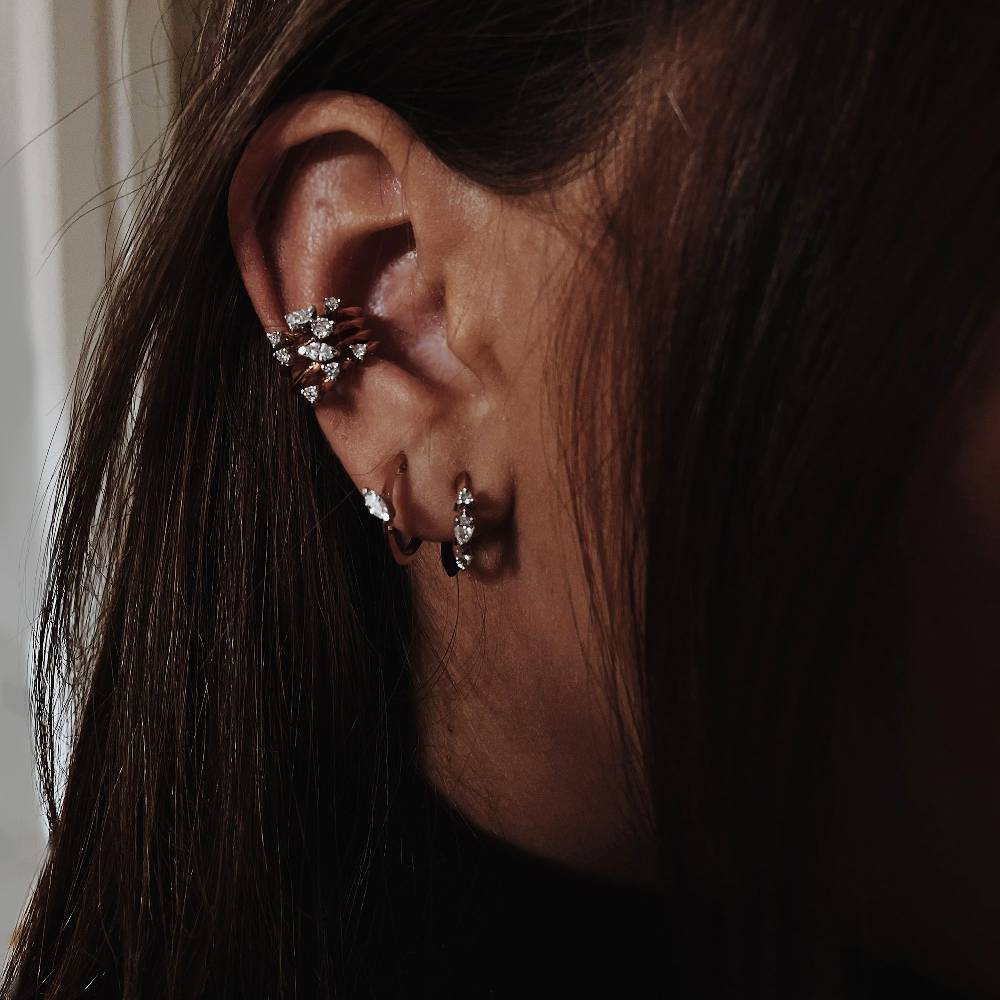 Paola Grande Gioielli BALANCE Ear cuff 'Balance' in oro rosa con diamanti taglio brillante Offerte