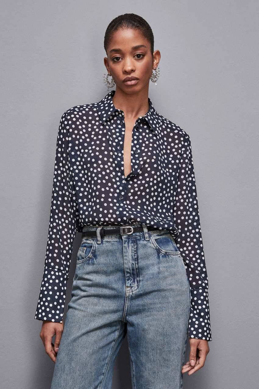 Patrizia Pepe Camicia regular fit in georgette Promozione Limitata