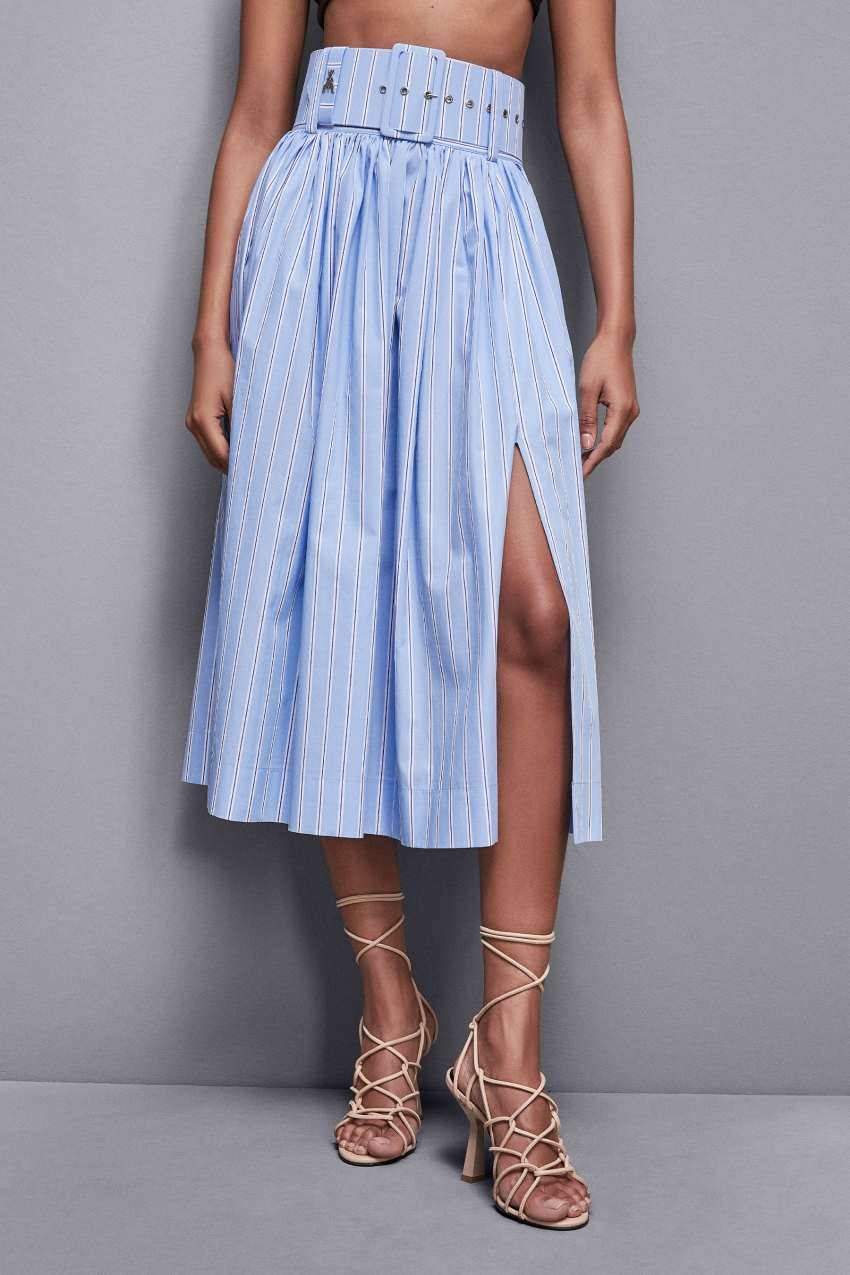 Patrizia Pepe Gonna svasata midi con cintura In Vendita