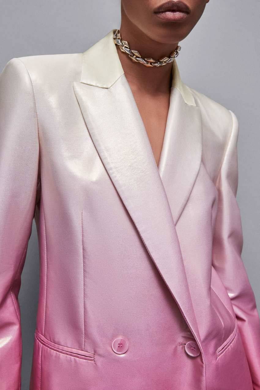 Patrizia Pepe Blazer giacca doppio petto in raso Saldi Di Fabbrica