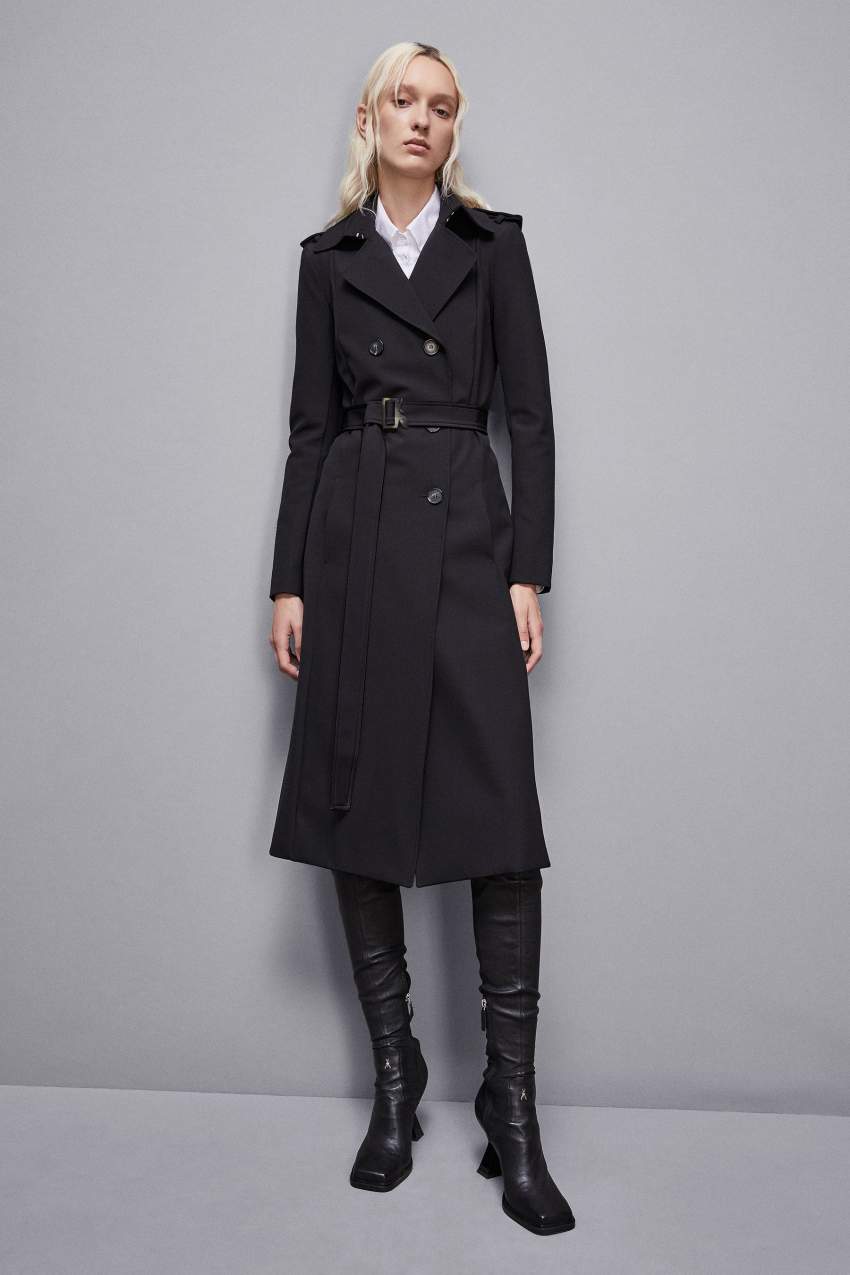 Patrizia Pepe Trench con fibbia in nylon bielastico Vendita