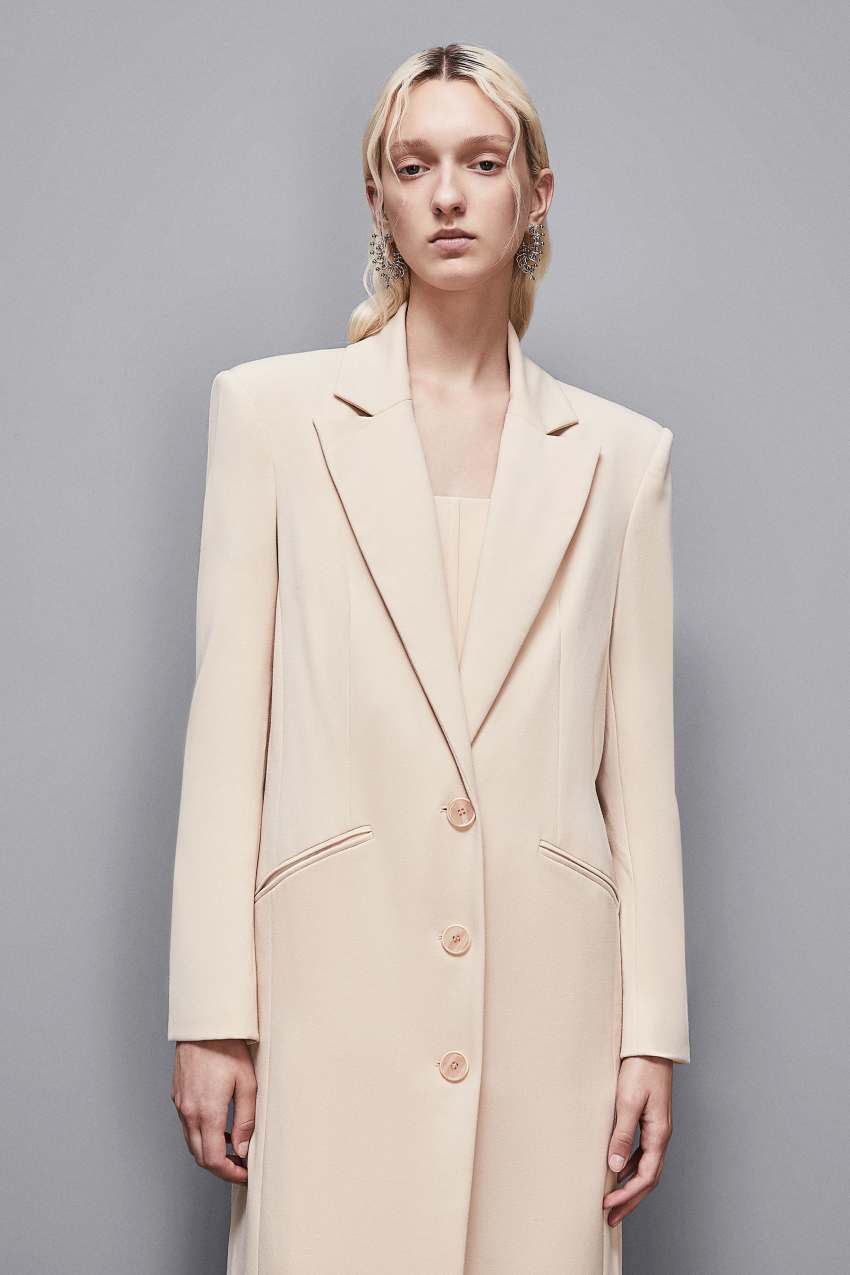 Patrizia Pepe Cappotto lungo in viscosa stretch Soddisfazione Garantita