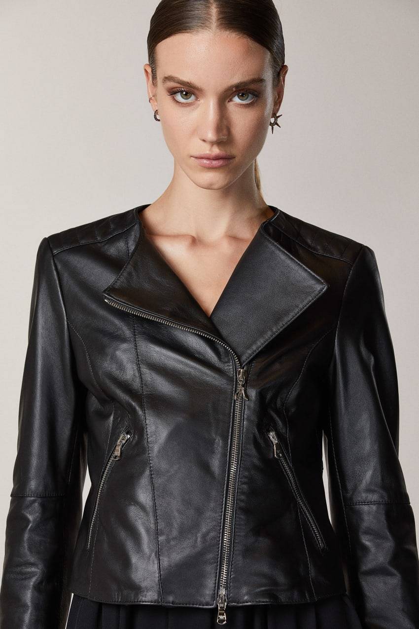 Patrizia Pepe Biker in pelle con impunture Offerta Anniversario