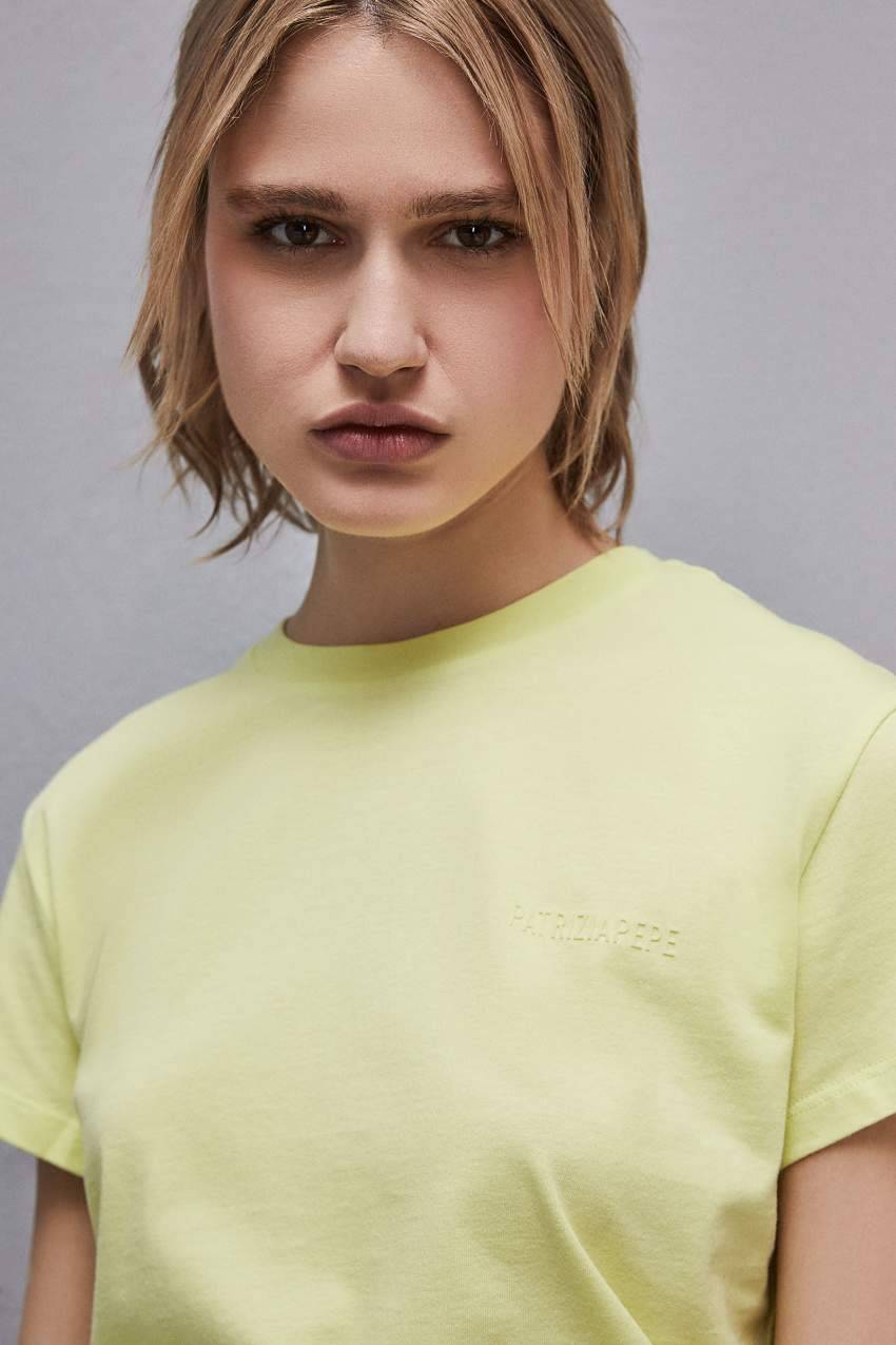 Patrizia Pepe T-shirt maniche corte con logo in cotone organico Prezzo Ridotto