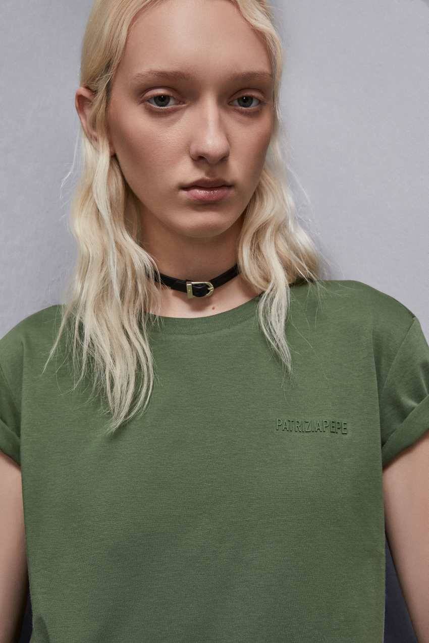 Patrizia Pepe T-shirt a maniche corte in jersey Saldi Di Fabbrica