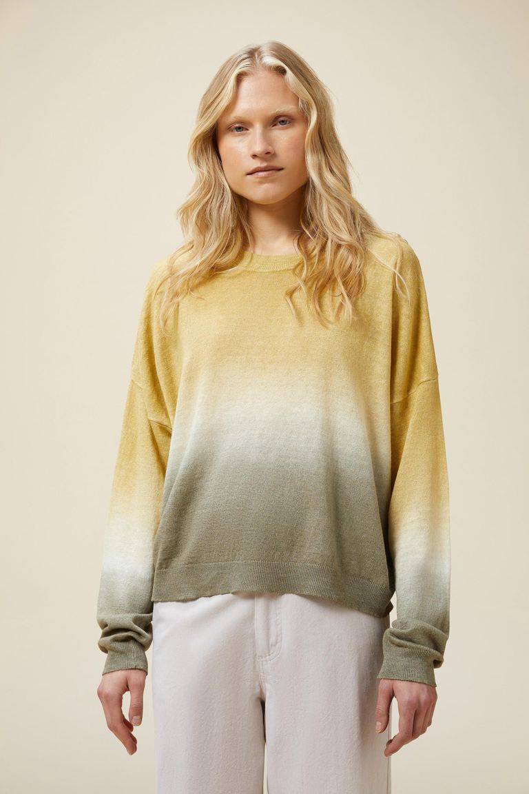 Pomandere Maglione girocollo con tintura degradè Sconto